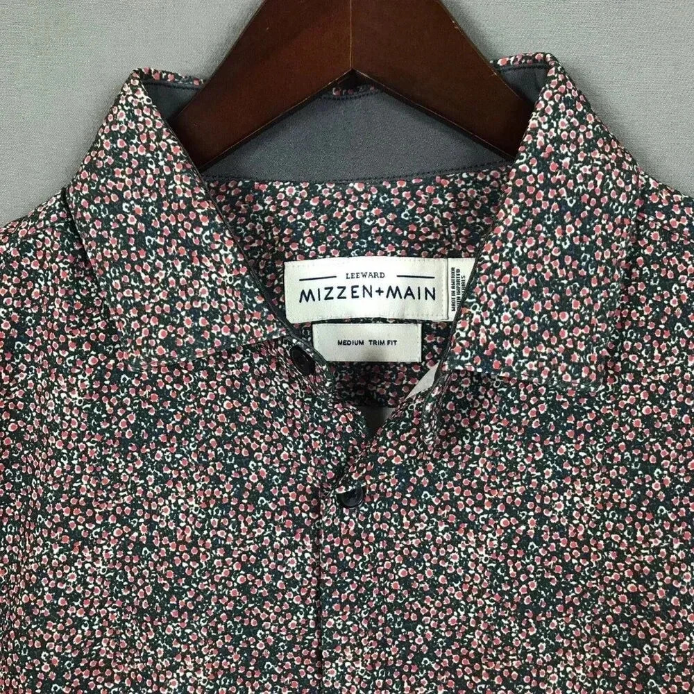 Mizzen + Main Leeward Trim Fit Long Sleeve Button Up Shirt Mens Size Medium M - Picture 3 of 16
